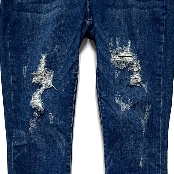 Judy Blue Womens Jeans 11 30 Stretch Chewed Hem Festival Boho Distressed Skinny - Picture 7 of 16